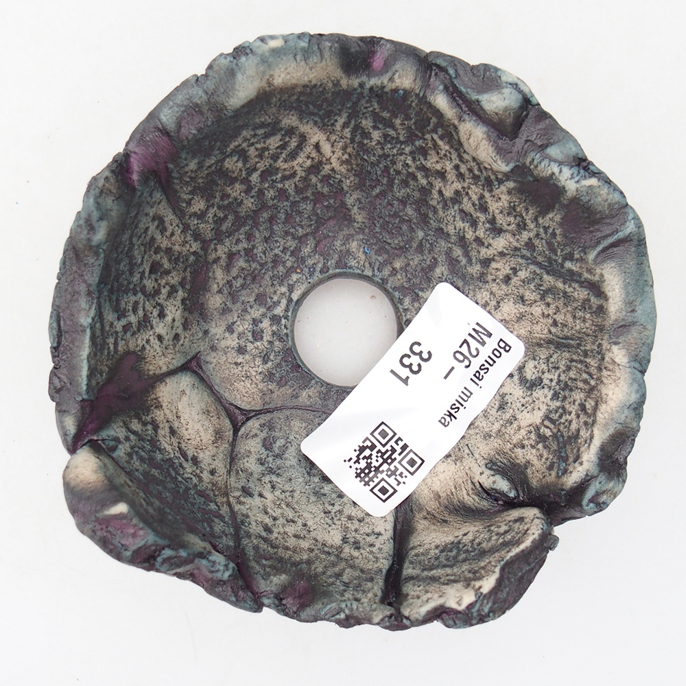 Keramische schelp 9,5 x 9 x 4,5 cm , kleur paars