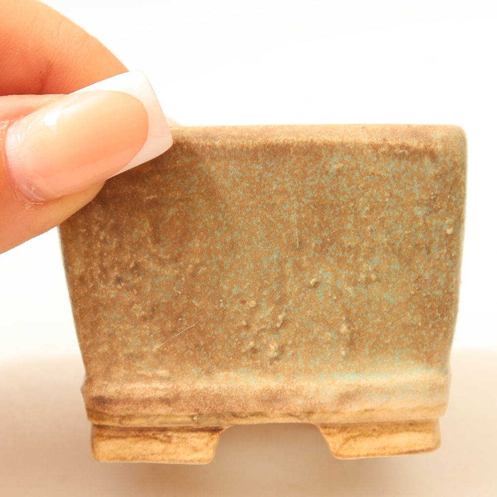 Bonsaischaal van keramiek 6 x 6 x 4,5 cm, groen