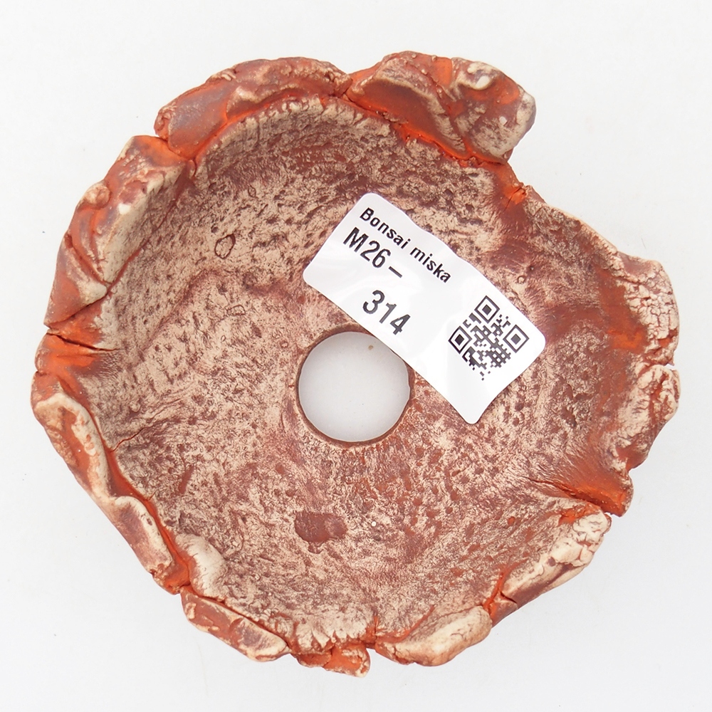 Keramische schaal 9 x 9 x 5 cm , kleur oranje