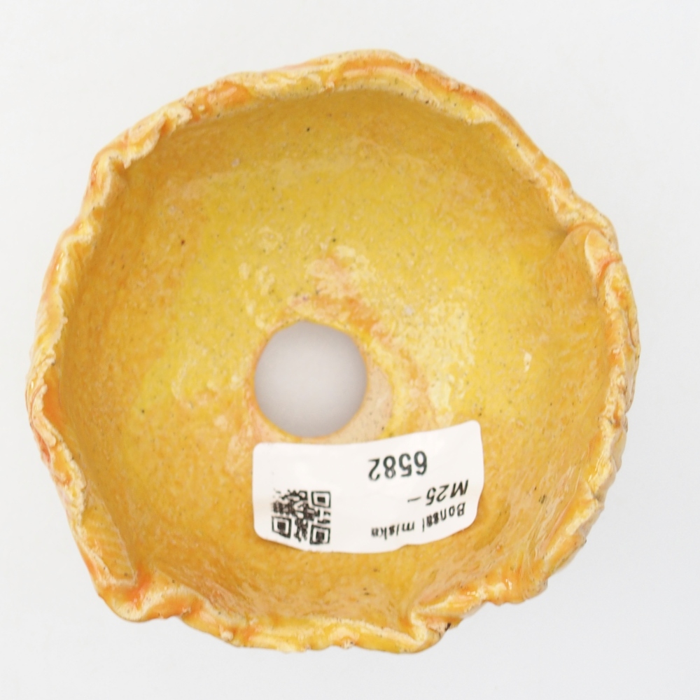 Schelp van keramiek 8 x 8 x 6 cm , geel