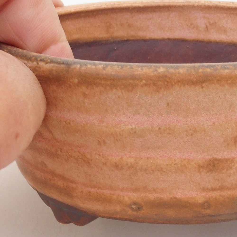 Bonsaischaal van keramiek 10 x 8,5 x 4 cm, bruin