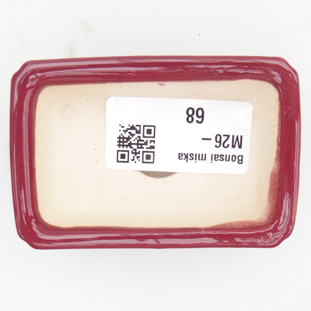Mini bonsaischaal 7,5 x 5 x 2 cm, bordeauxrood
