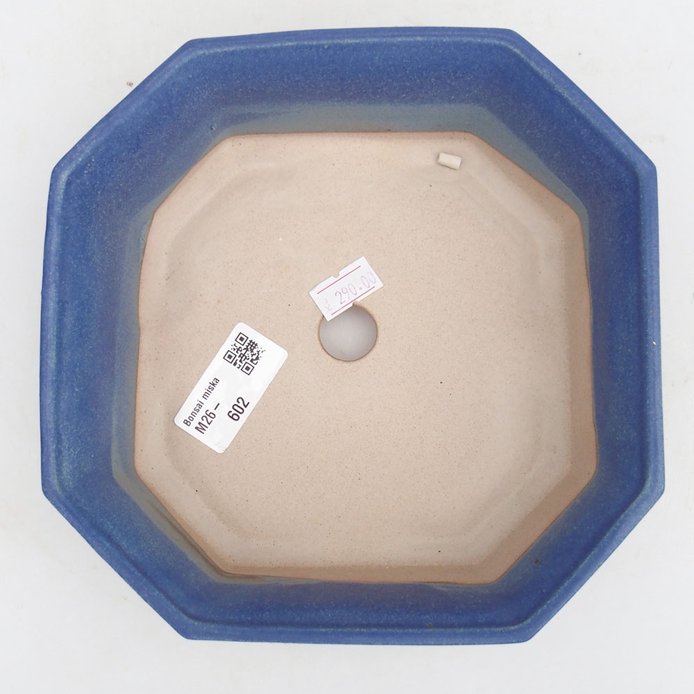 Bonsaischaal van keramiek 17,5 x 17,5 x 6 cm, kleur blauw