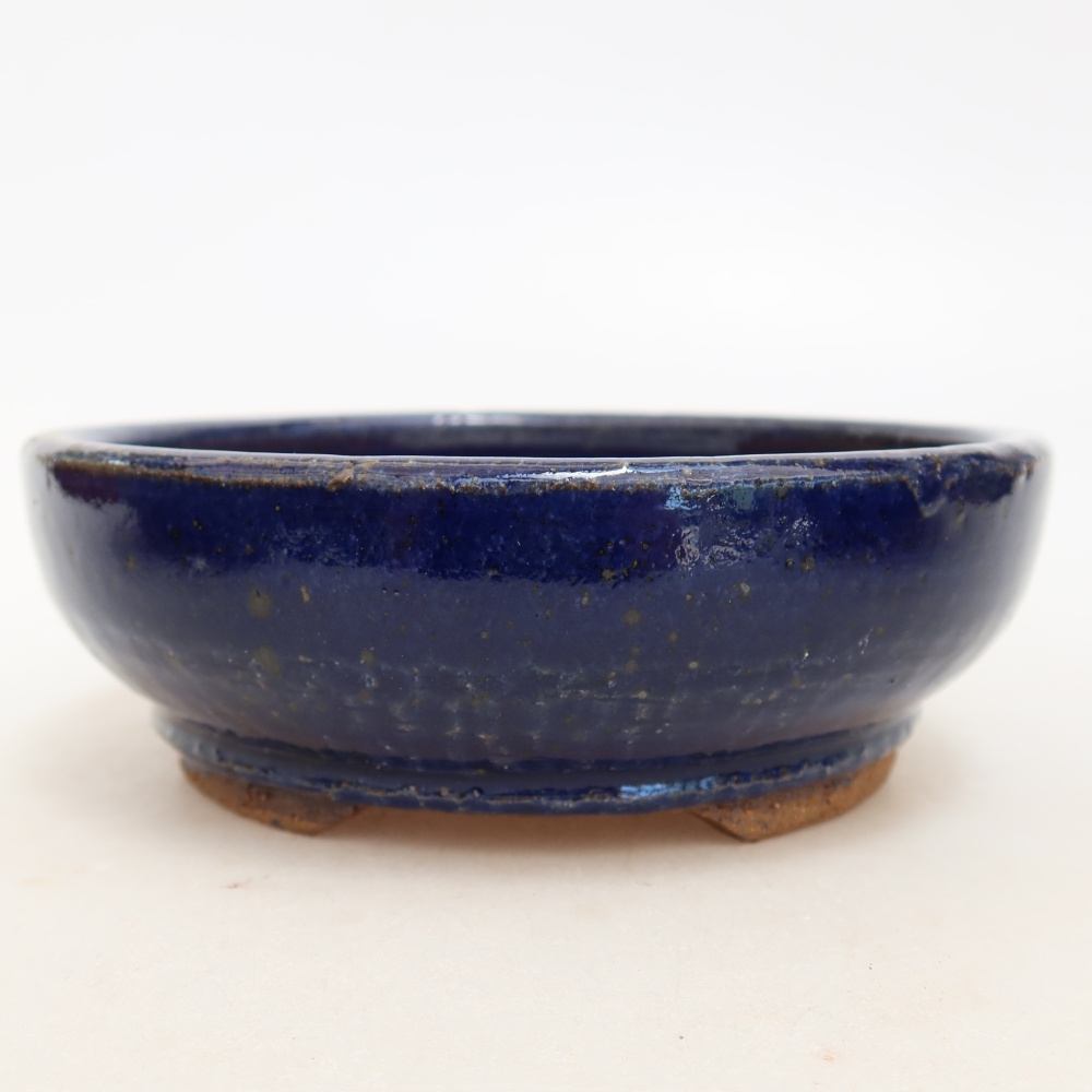 Keramische bonsaipot 14,5 x 14,5 x 4,5 cm, kleur: blauw