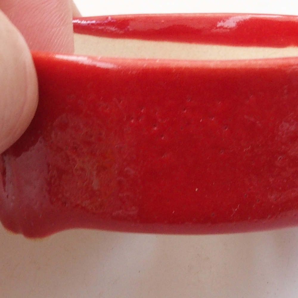 Mini bonsaischaal 6,5 x 6,5 x 2,5 cm, kleur rood