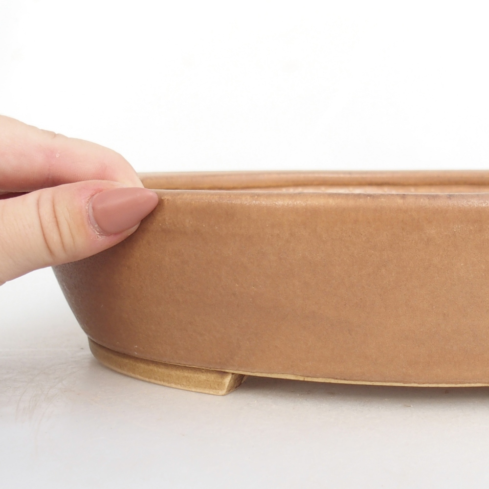 Bonsaischaal van keramiek 28 x 24 x 6 cm, roze