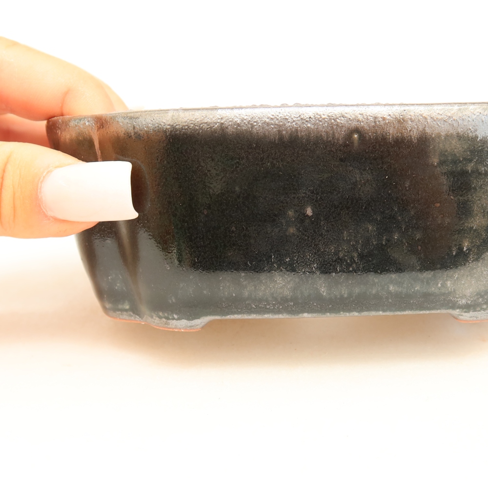 Keramische bonsaipot 12,5 x 10 x 4,5 cm, metaalachtige kleur