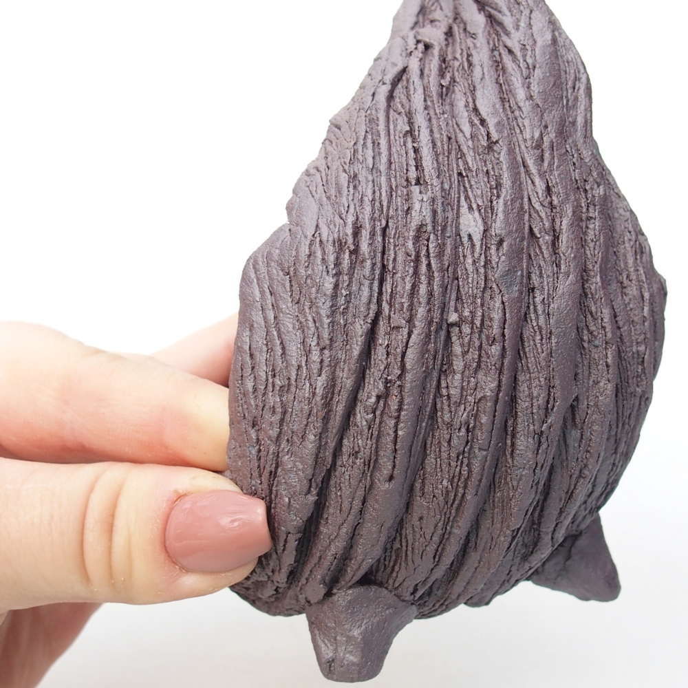 Keramische schaal 10 x 8 x 14,5 cm , metaalkleur