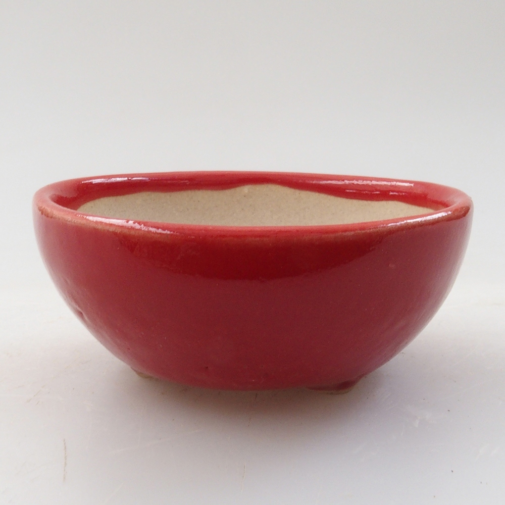 Mini bonsaischaal 6 x 6 x 2,5 cm, kleur rood