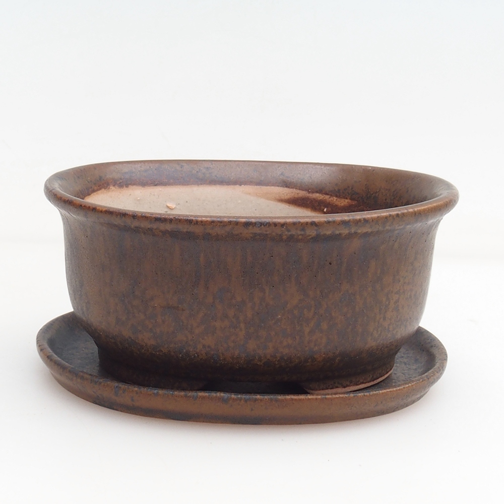 Bonsai kom + schotel H11 - 11,5 x 10 x 4 cm - groen