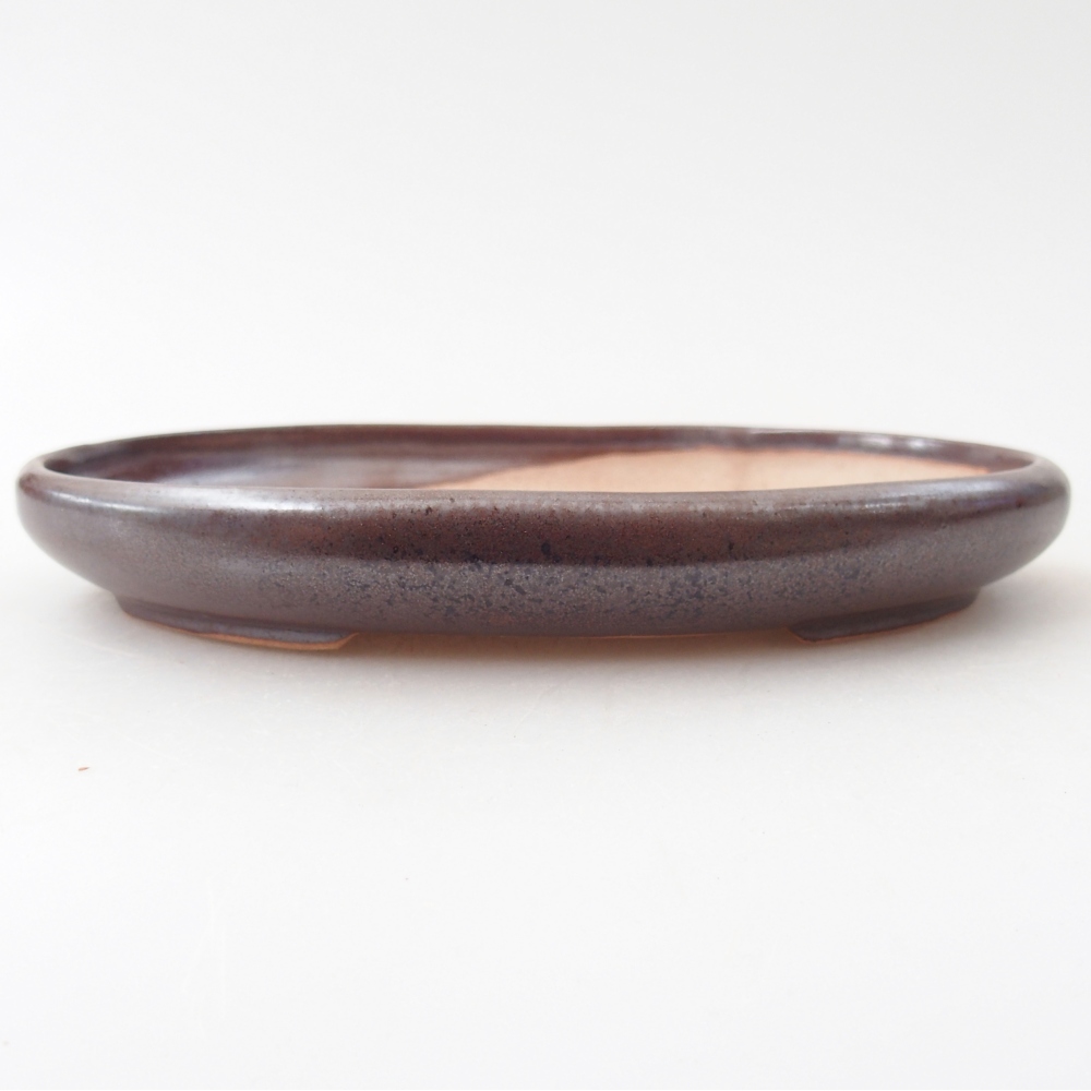 Bonsaischaal van keramiek 17 x 12,5 x 2 cm, bruin