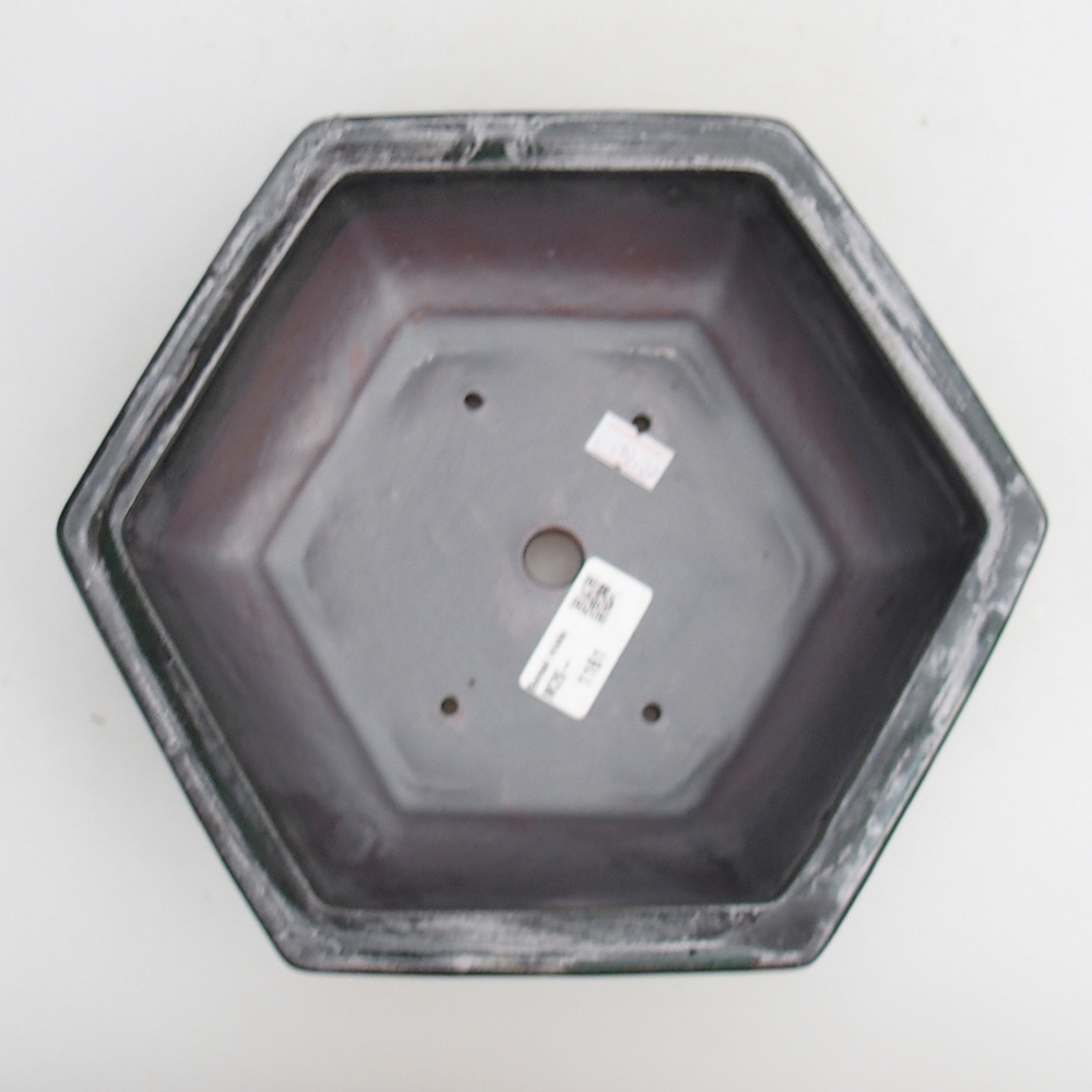 Bonsaischaal van keramiek 23 x 21 x 7,5 cm, groen