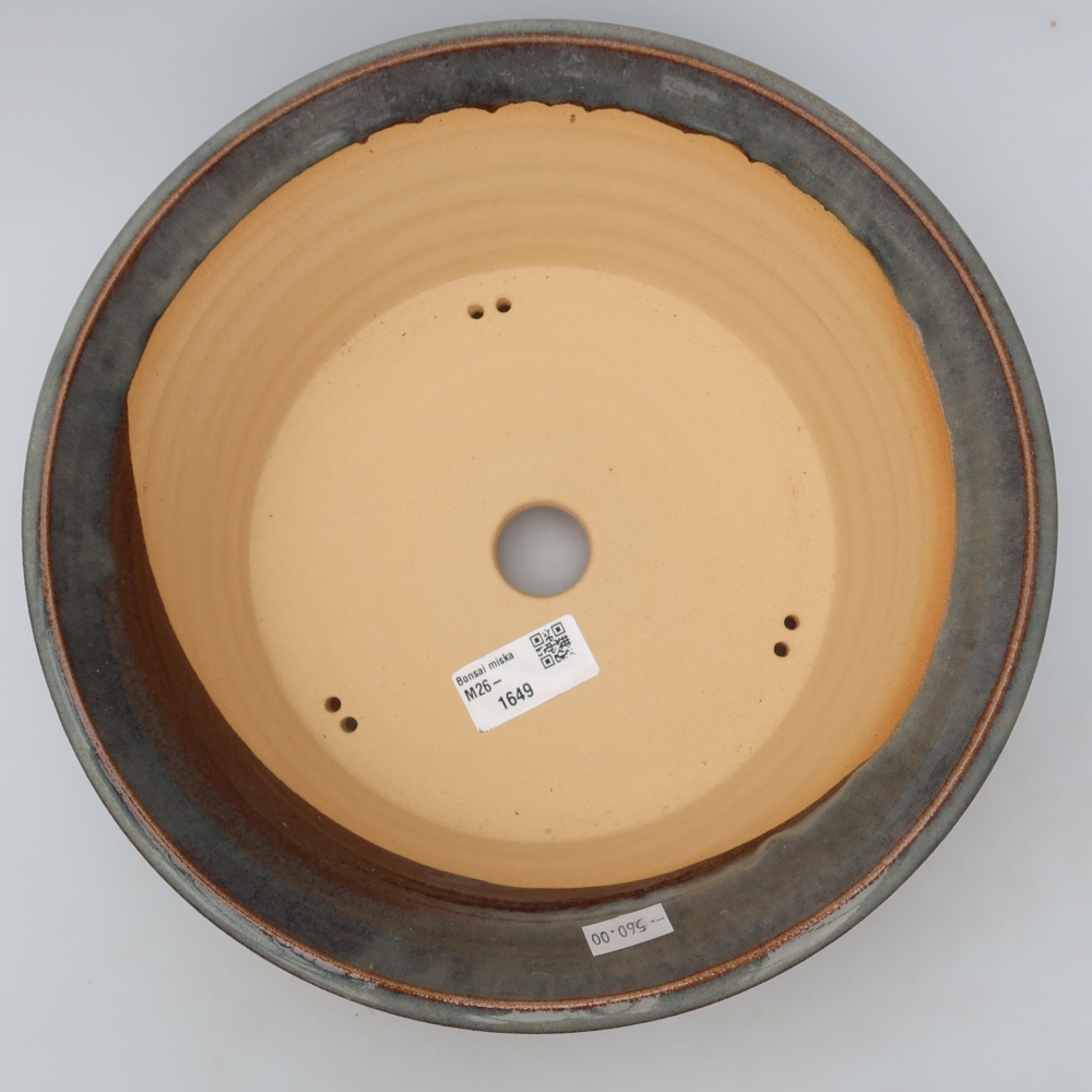 Keramische bonsaischaal 26,5 x 26,5 x 8 cm, kleur grijs