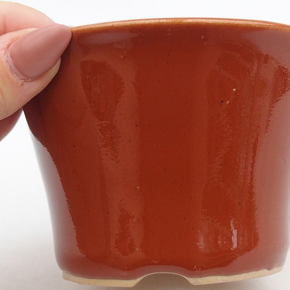 Bonsaischaal van keramiek 11 x 11 x 7 cm, bruin