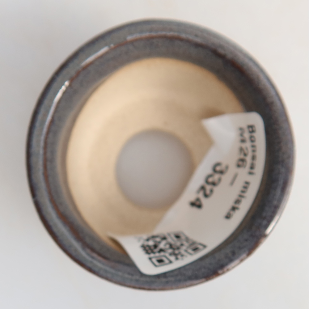 Keramische bonsaipot 4,5 x 4,5 x 2,5 cm, kleur grijs