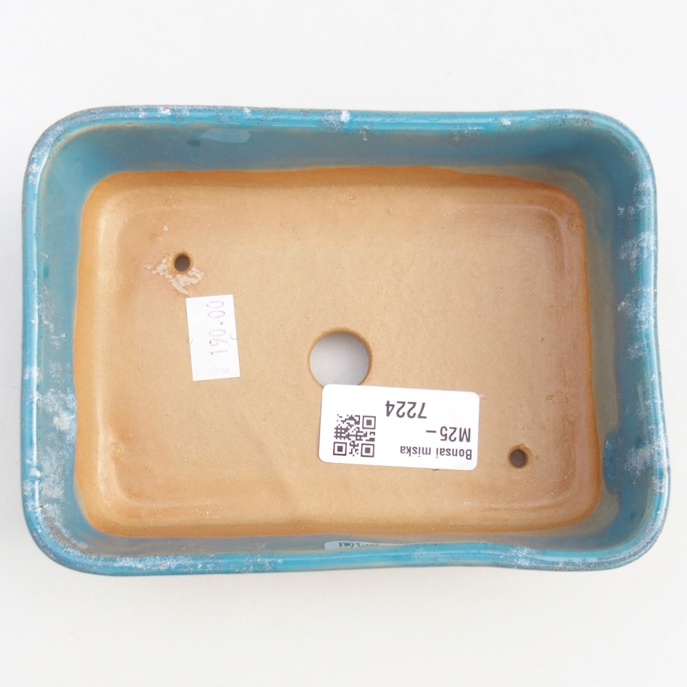 Bonsaischaal van keramiek 26 x 26 x 8 cm, kleur rood