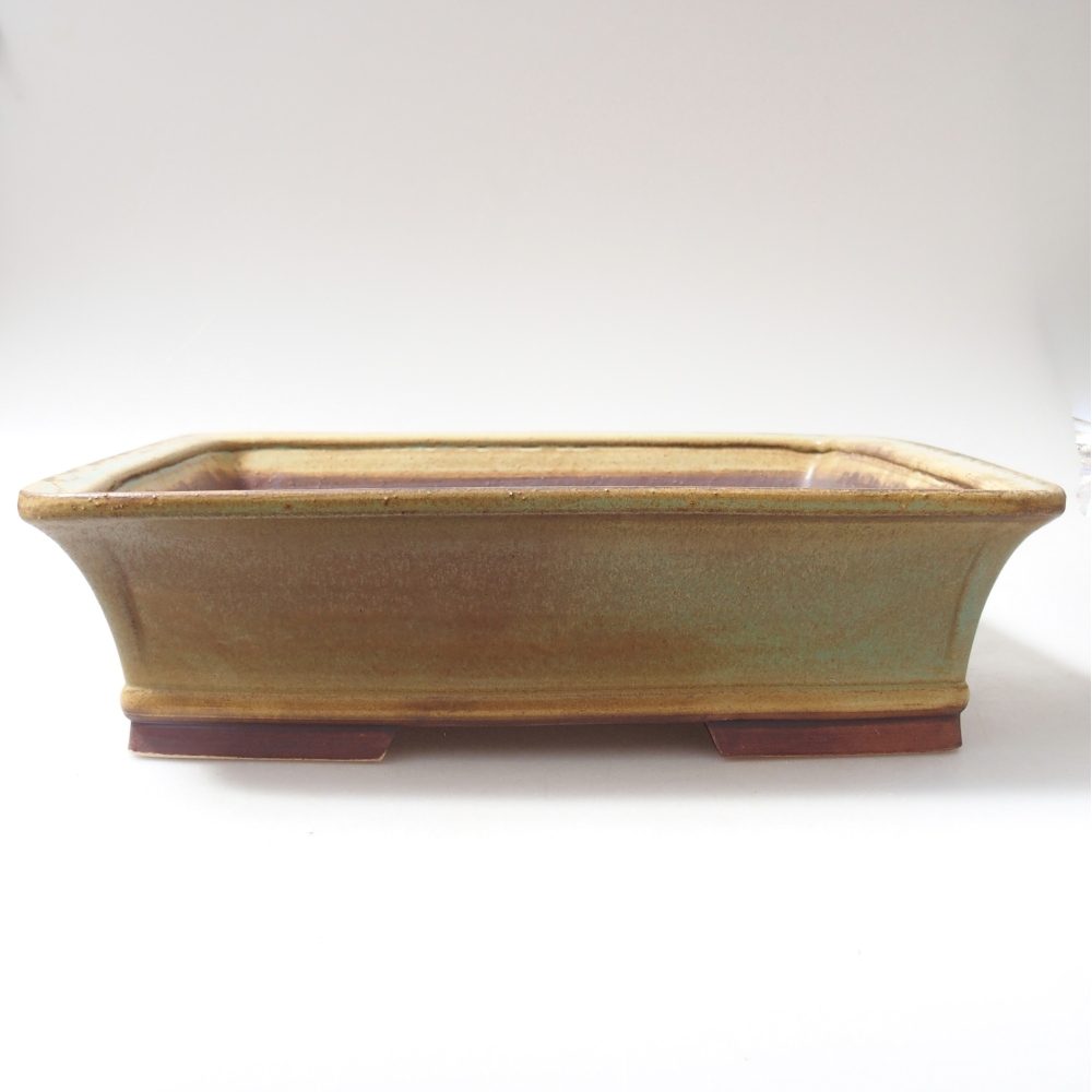 Bonsaischaal van keramiek 29 x 24 x 8 cm, groen