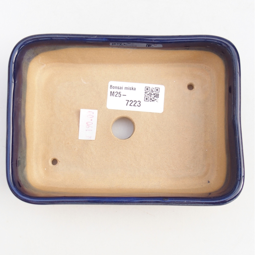 Bonsaischaal van keramiek 26 x 26 x 8 cm, kleur rood