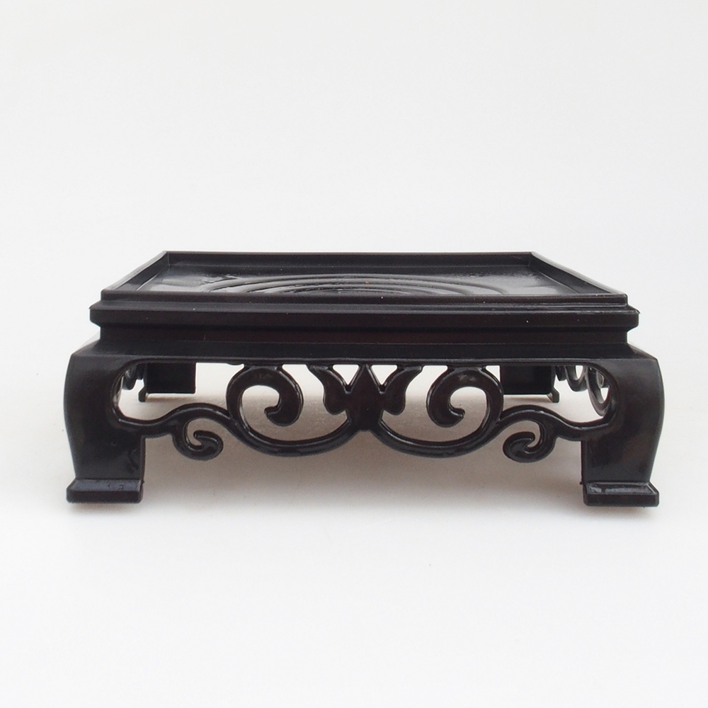 Bonsai tafel kunststof vierkant 14,5 x 14,5 x 5 cm, kleur zwart