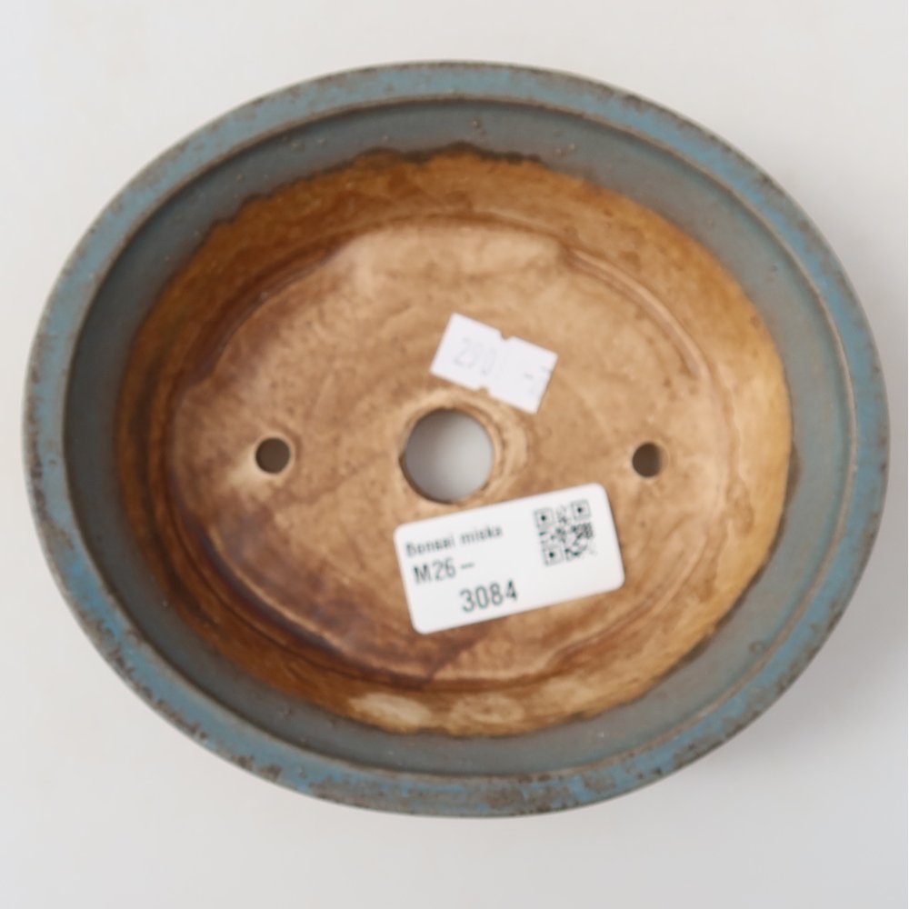 Keramische bonsaipot 14,5 x 13 x 4 cm, kleur: blauw