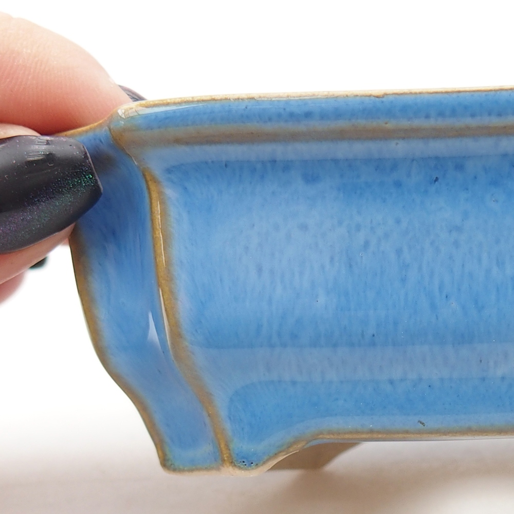 Mini bonsaischaal 9 x 6,5 x 3,5 cm, kleur blauw