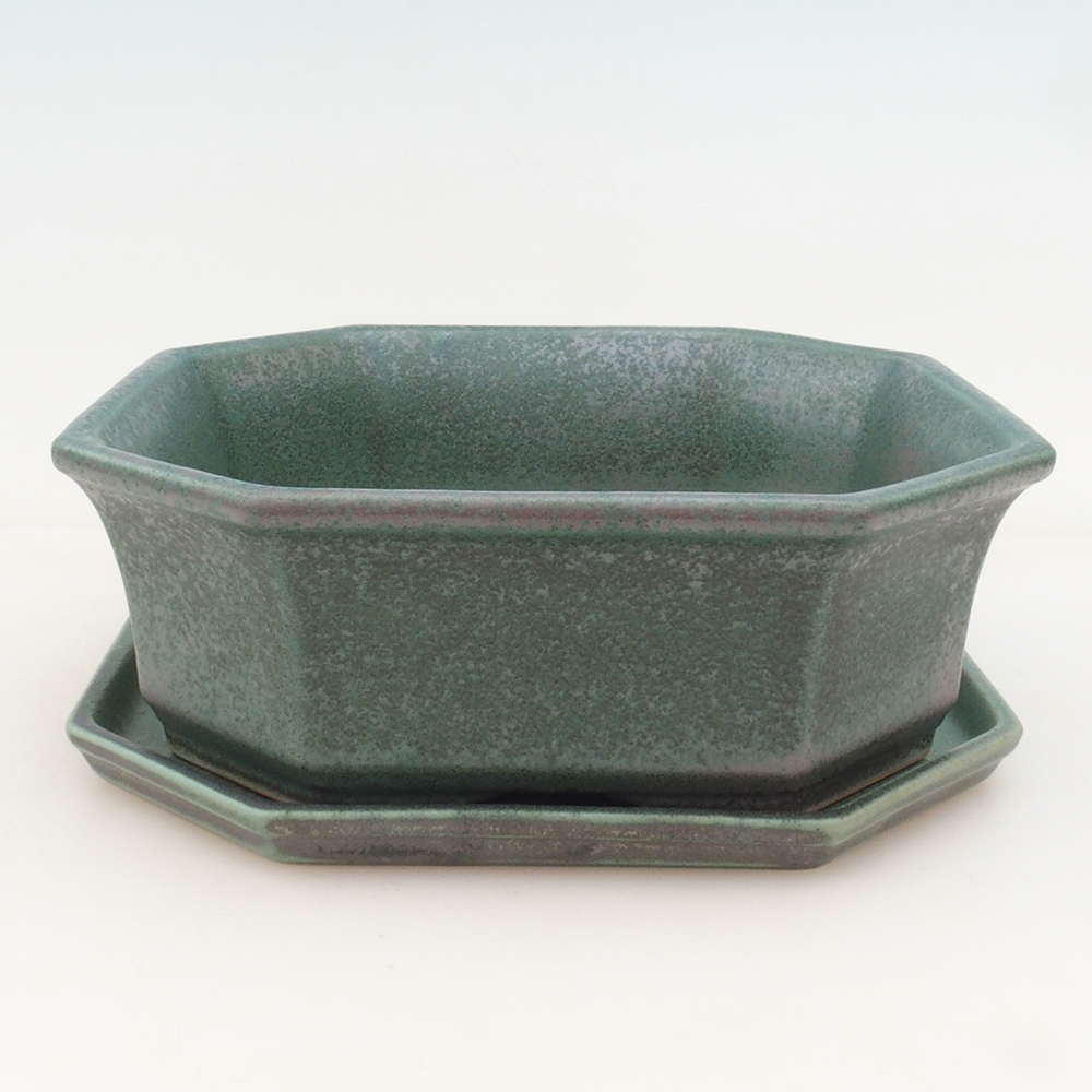 Bonsaischaal + schotel H14 - 17,5x17,5x6 cm