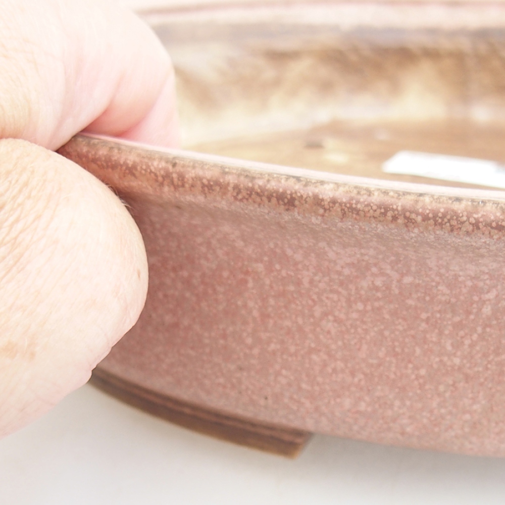 Bonsaischaal van keramiek 25,5 x 23 x 5,5 cm, roze