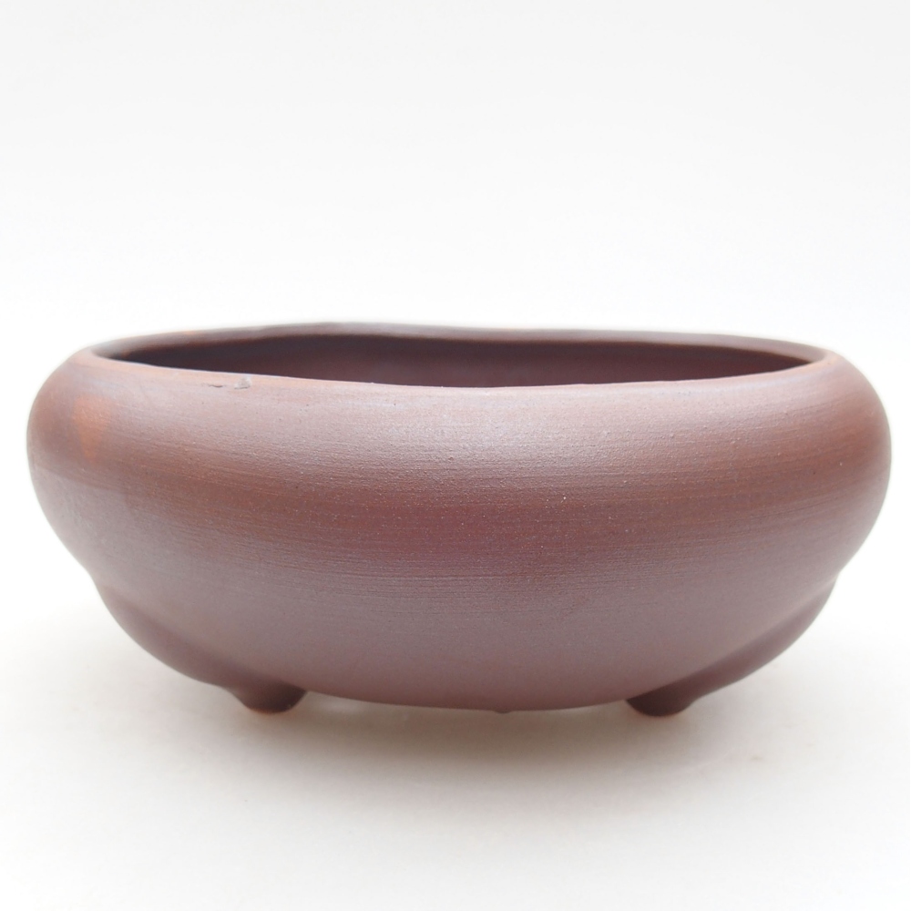 Bonsaischaal van keramiek 14 x 14 x 6,5 cm, metaalkleur