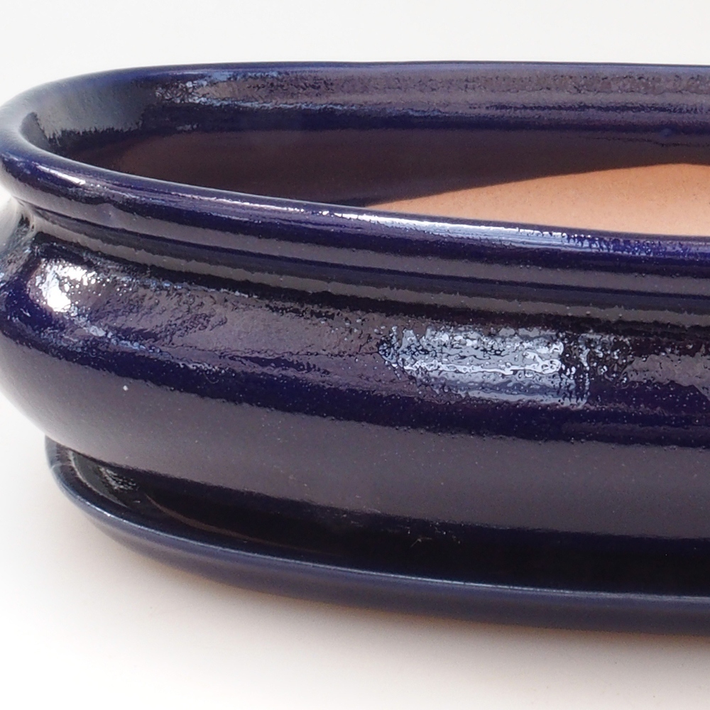 Bonsai kom + schotel H15 - 25,5x17,5x6 cm - blauw