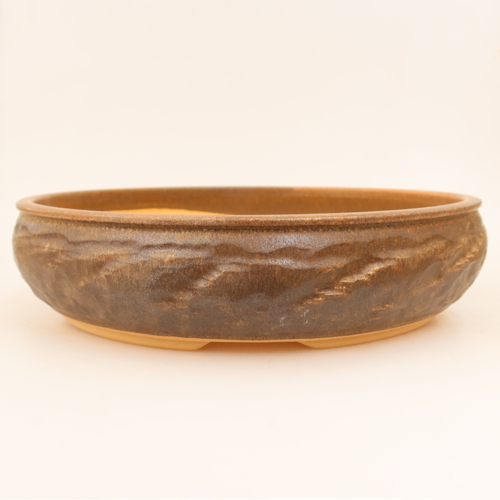 Keramische bonsaipot 31 x 31 x 7,5 cm, kleur bruin