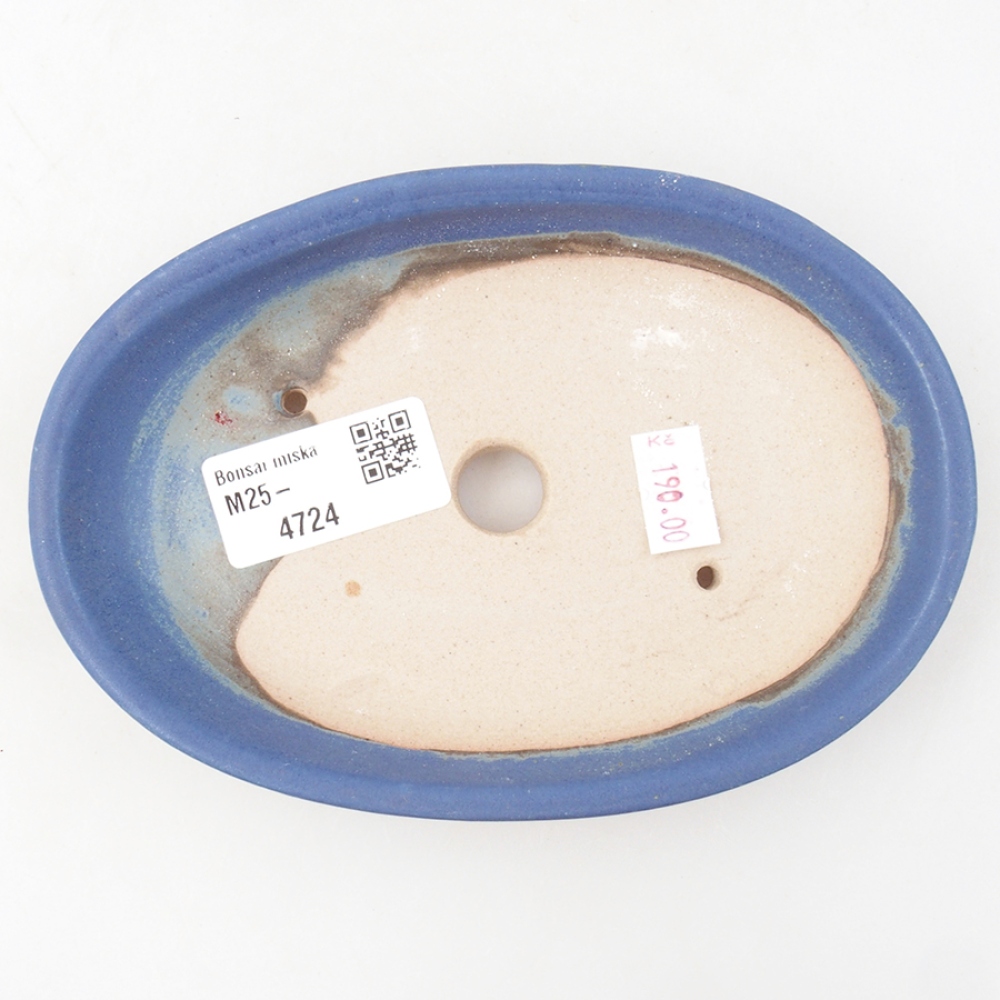 Bonsaischaal van keramiek 15,5 x 11 x 3 cm, kleur blauw