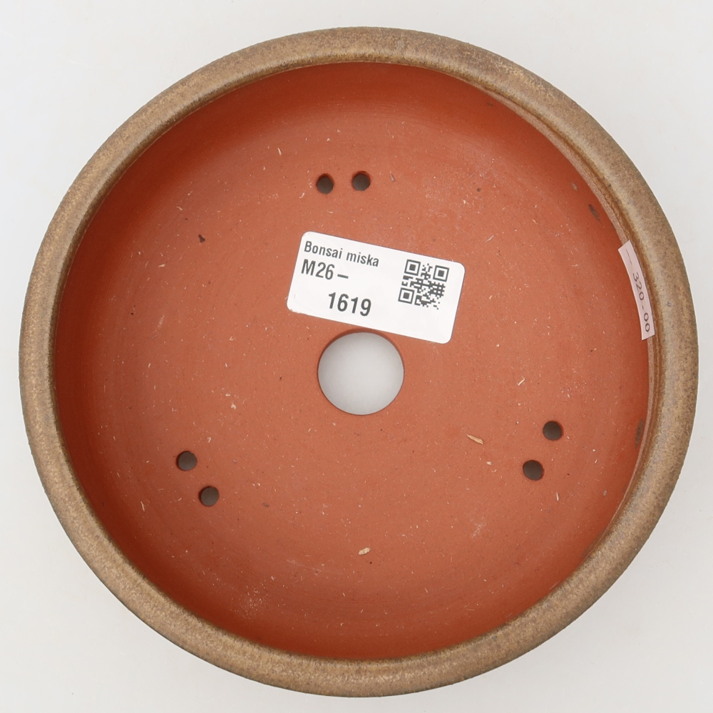 Keramische bonsaischaal 14,5 x 14,5 x 4,5 cm, kleur bruin
