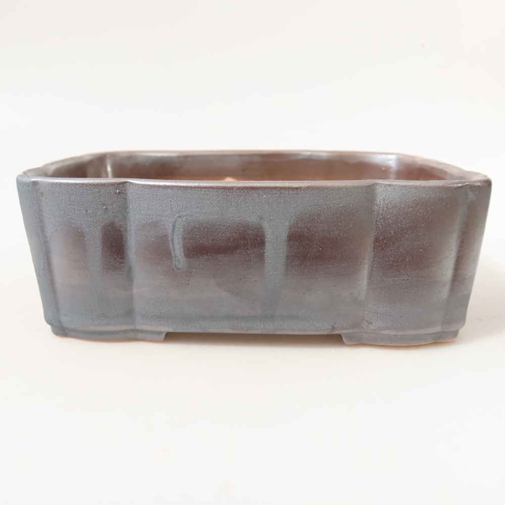 Keramische bonsaipot 20,5 x 17,5 x 7 cm, metaalachtige kleur
