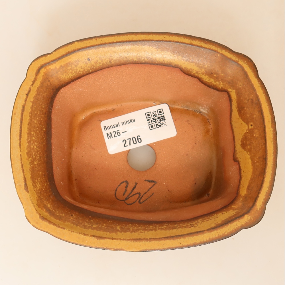 Keramische schaal  13 x 10,5 x 5,5 cm, kleur: geel