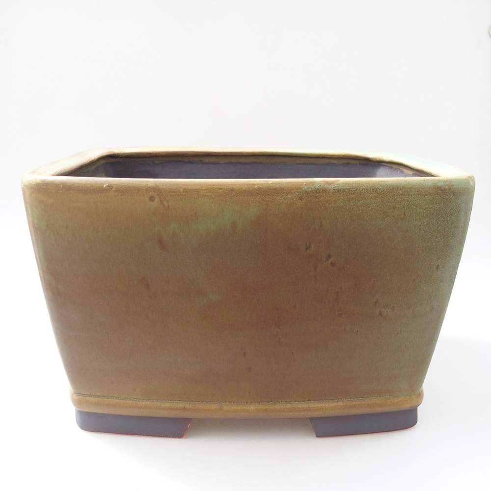 Bonsaischaal van keramiek 26,5 x 26,5 x 16 cm, groen