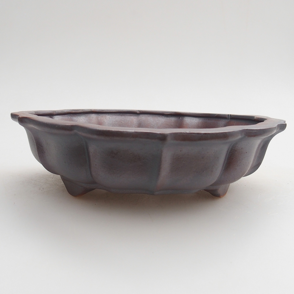 Bonsaischaal van keramiek 18 x 18 x 4,5 cm, metaalkleur