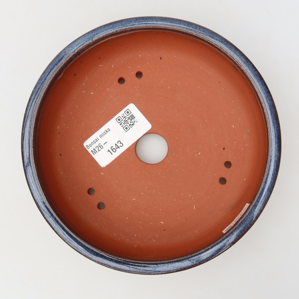 Keramische bonsaipot 14 x 14 x 4 cm, kleur: blauw