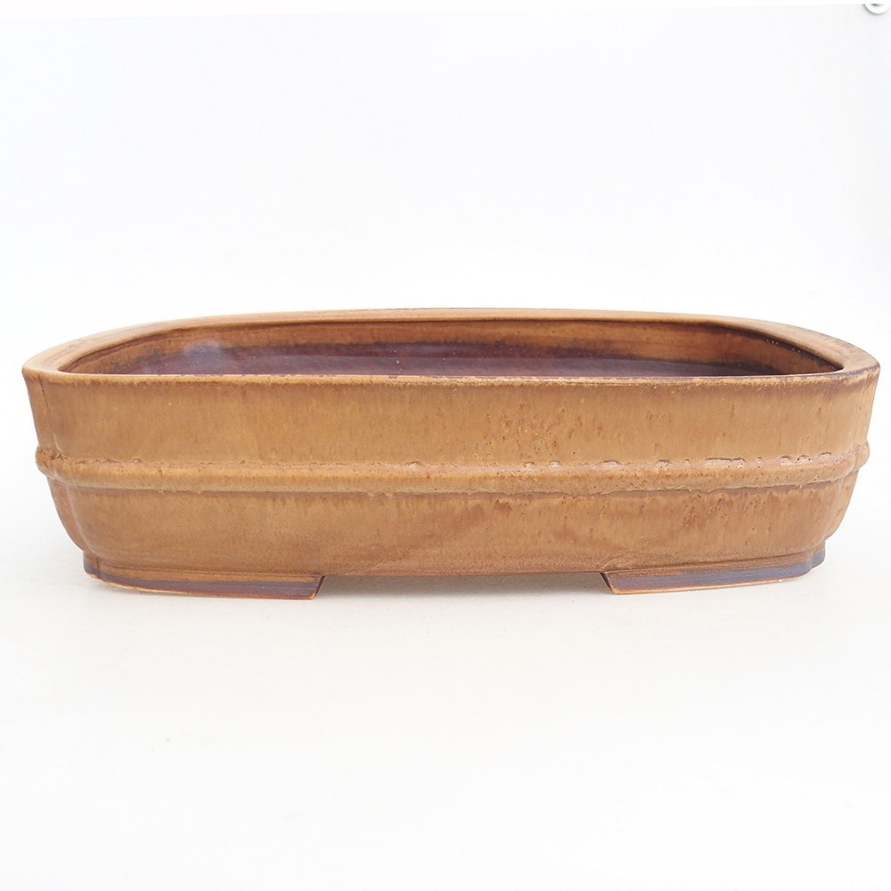 Bonsaischaal van keramiek 29,5 x 24 x 7 cm, roze