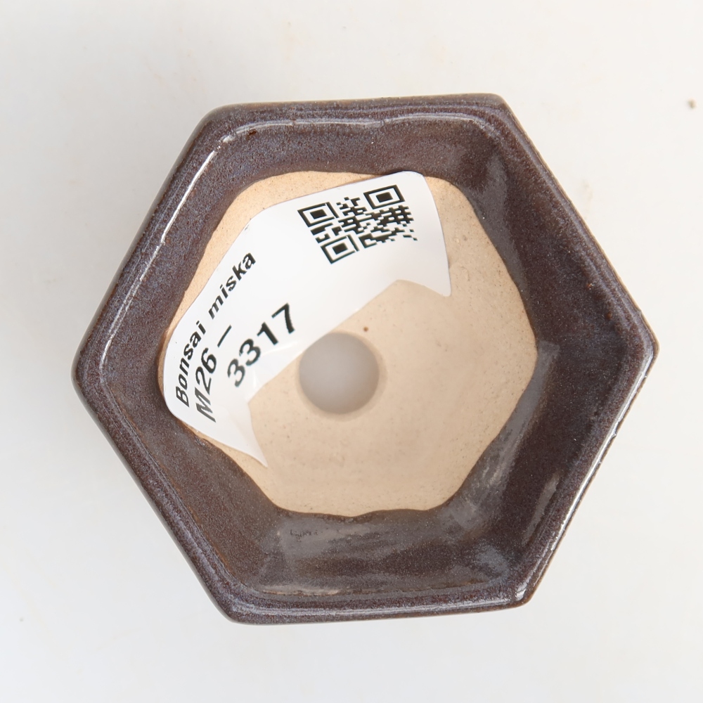 Keramische bonsaischaal, 5,5 x 5 x 3 cm, kleur: grijs
