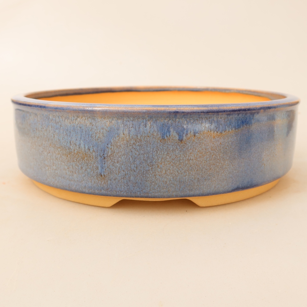 Keramische bonsai-schaal 23 x 23 x 6,5 cm, kleur: blauw