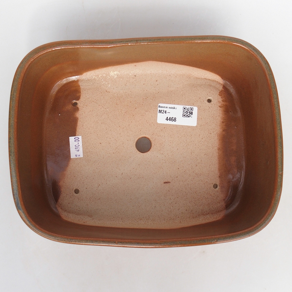Bonsaischaal van keramiek 23,5 x 18 x 7,5 cm, bruin