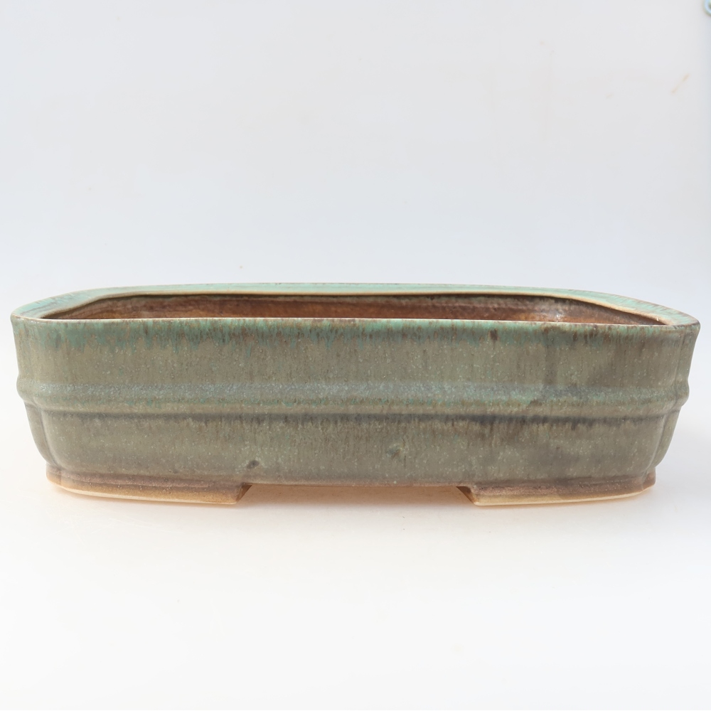 Keramische bonsaipot 29 x 23 x 7 cm, kleur groen