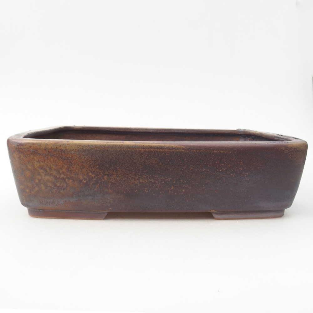 Bonsaischaal van keramiek 26,5 x 20,5 x 6,5 cm, bruin