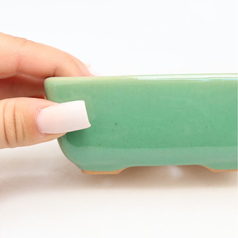 Keramische bonsaipot 10,5 x 7 x 4,5 cm, kleur geel