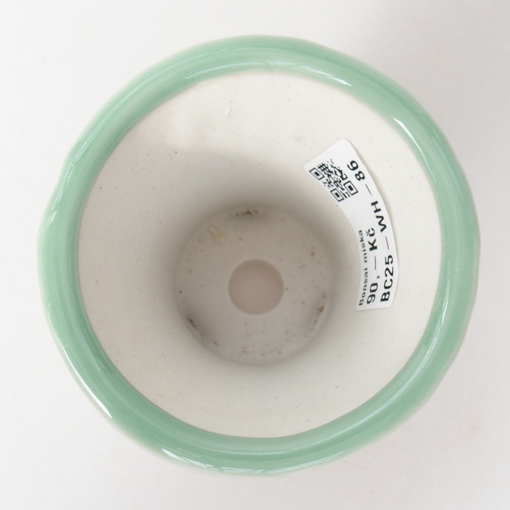 Bonsaischaal van keramiek 9 x 9 x 8 cm, groen