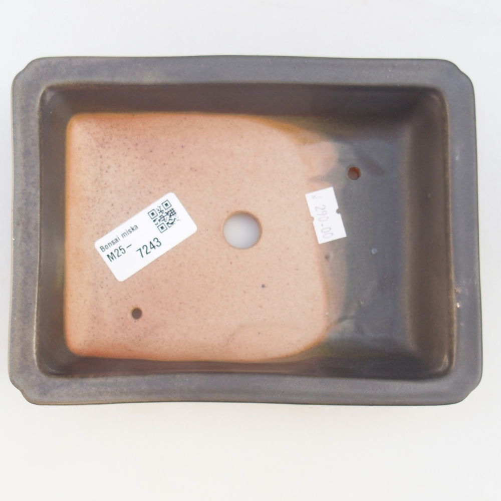 Bonsaischaal van keramiek 26 x 26 x 8 cm, kleur rood