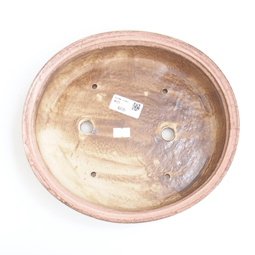 Bonsaischaal van keramiek 25,5 x 23 x 5,5 cm, roze