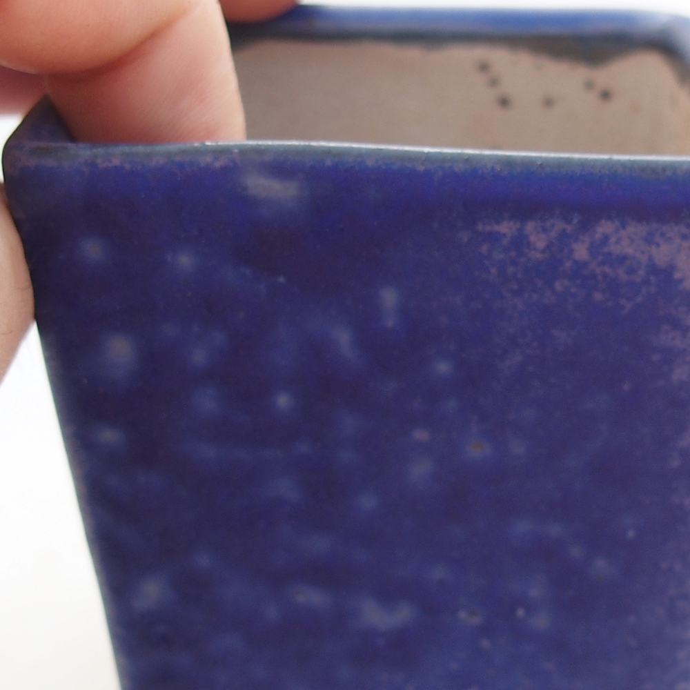 Bonsaischaal van keramiek 7 x 7 x 9,5 cm, kleur blauw