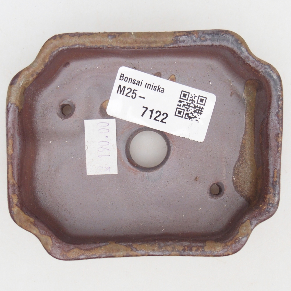 Bonsaischaal van keramiek 26 x 26 x 8 cm, kleur rood