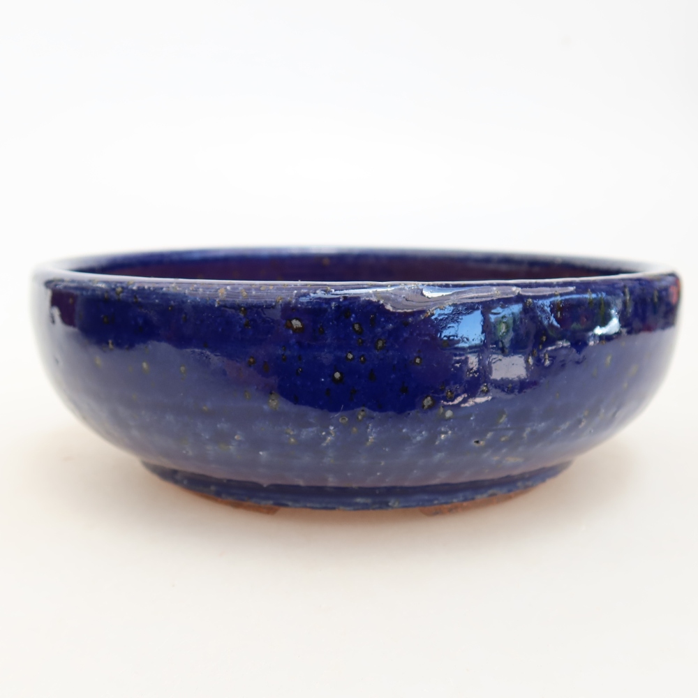 Keramische bonsaipot 15,5 x 15,5 x 5 cm, kleur: blauw